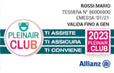 Tessera Plenair Club valida fino a gennaio 2023.