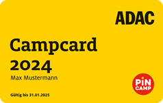 Carta ADAC Campcard 2024, valida fino al 31.01.2025.